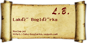 Lakó Boglárka névjegykártya