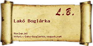 Lakó Boglárka névjegykártya